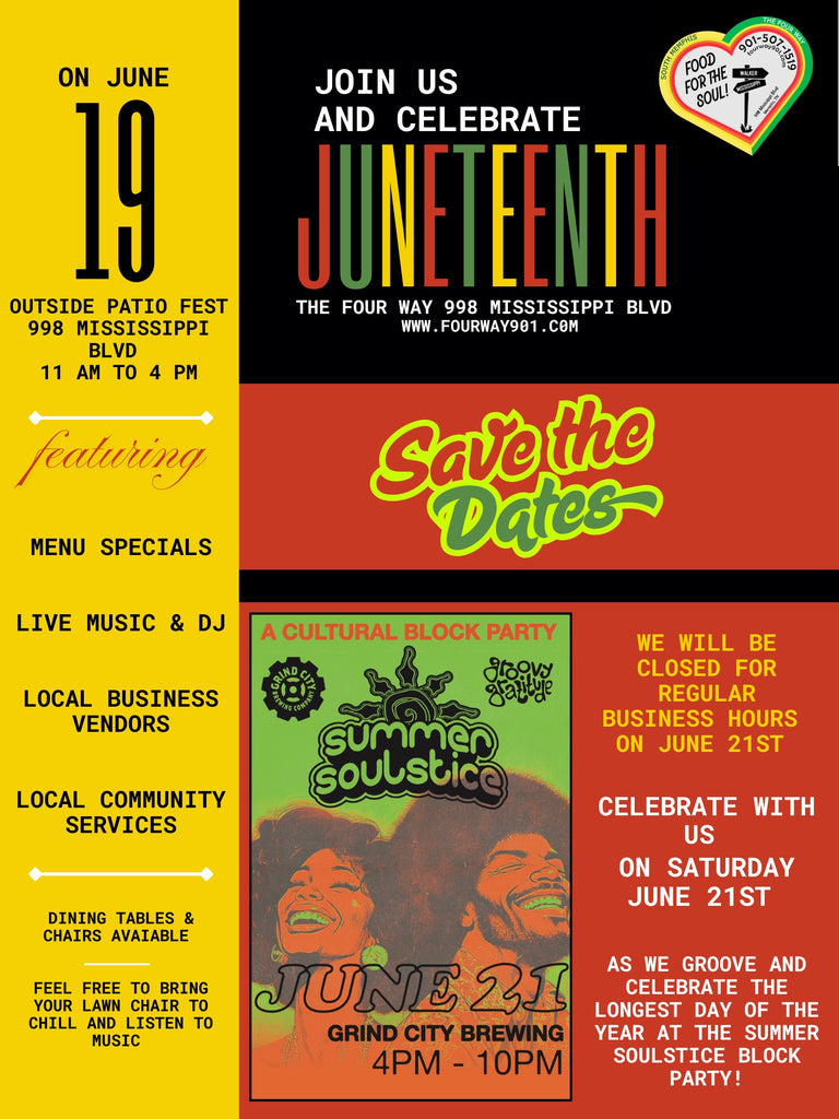 Juneteenth June 19th Thursday! 11am-4pm 998 Mississippi Blvd at the 4way!